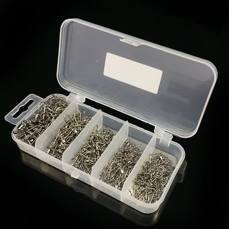 

Factory Direct High Speed 360 Rotating Swivels Strengthened Snaps Fishing Lure Connector Fishing Line Joint Large/Small Suit