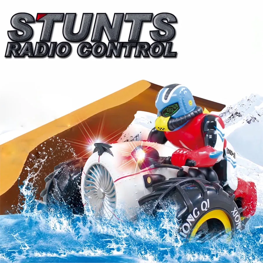 

Flytec Amphibious Stunt Boat RC Car Moto 4WD 15km/H Wireless 360 Degrees Rotate Motorfiets Remote Control Cars Children Toys
