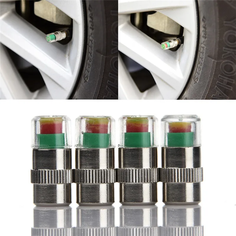 4PCS Car Styling Car Tire Pressure Caps Diagnostic Tools Tyre Pressure