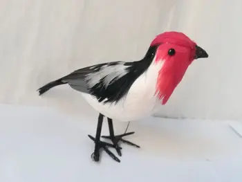 

foam&colourful feathers bird about 17cm Paroaria dominicana bird pastoral craft prop,home garden decoration gift p0479