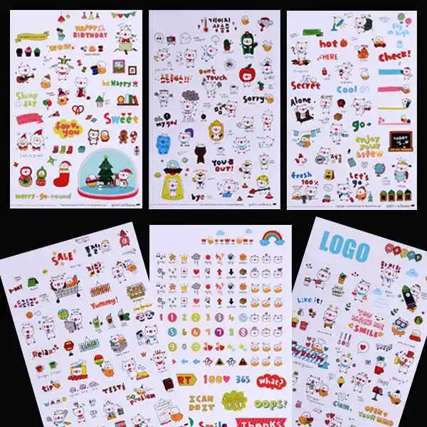 

MQStyle 1Pack / 6 Sheets Lovely Pig Transparent Planner Calendar Book Cute Diary Sticker Scrapbook Decoration Label Sticky H0015