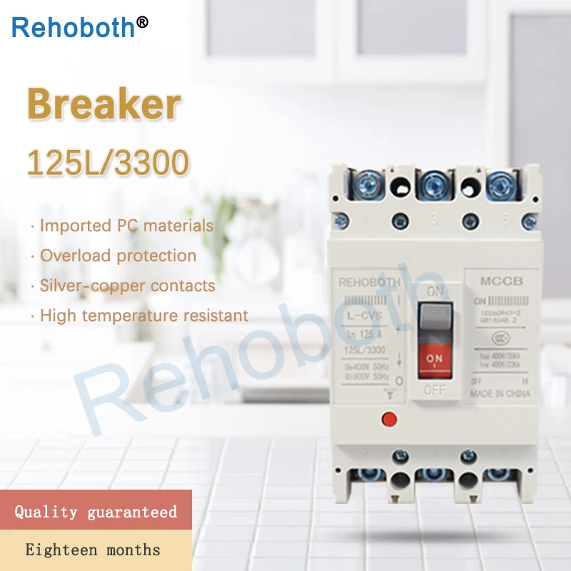 

1PCS M1-125L/3300 3P Molded Case Circuit Breaker Air Switch M1-125L/3300 63A/80A/100A/125A