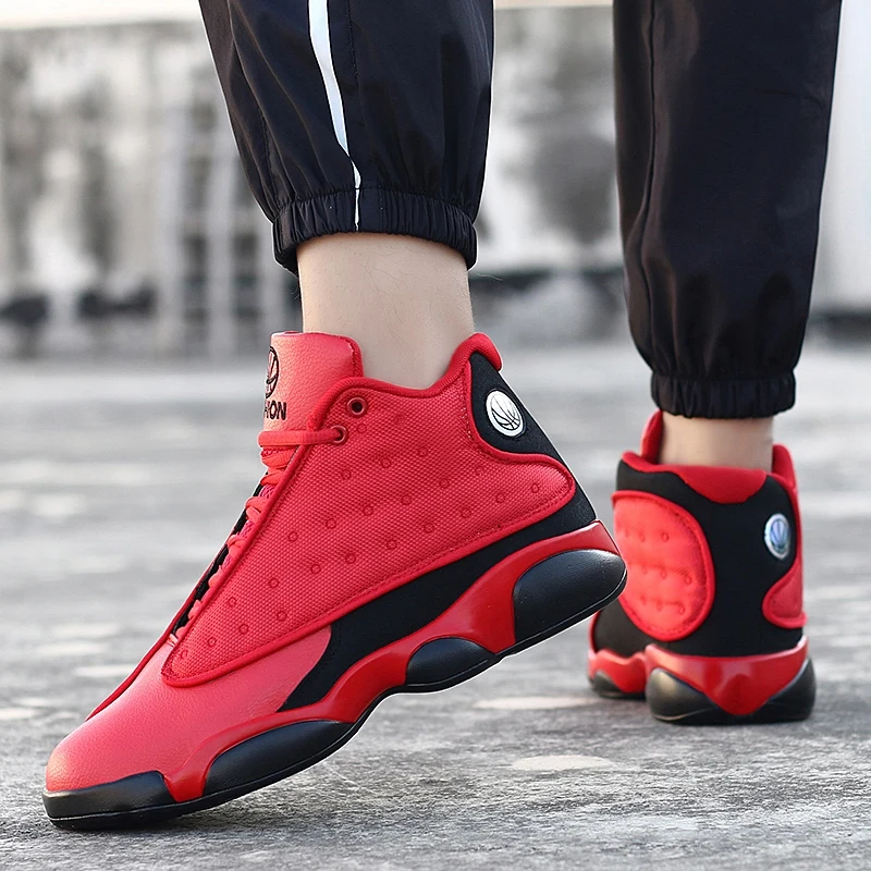 

Original Skid-Resistance Basketball Training Shoes Lace Up Male Outdoor Shoes Training Men Medium Cut Basketball Sneakers Boy