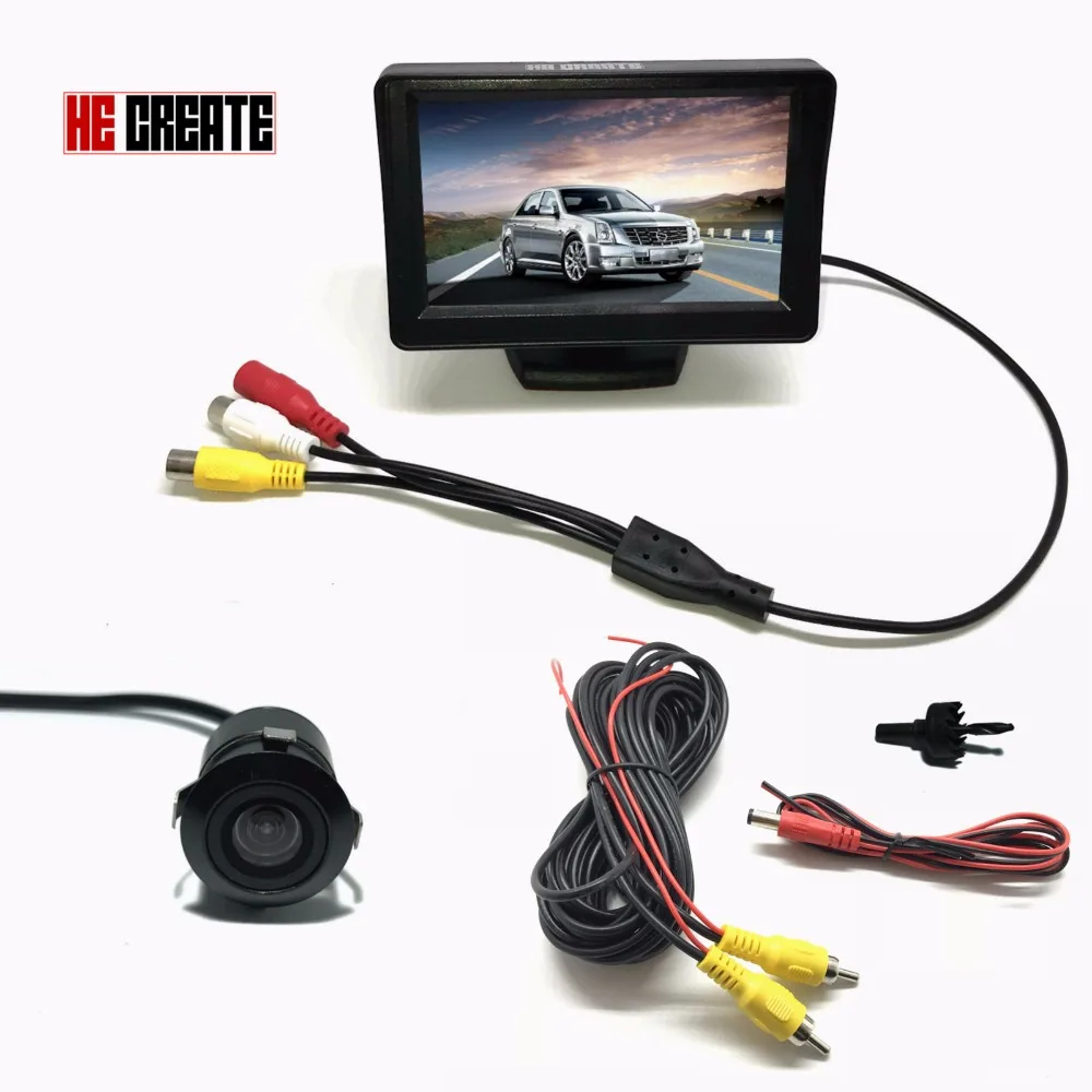 Car Rear View Camera Parking System Kit 4.3 Inch TFT LCD Color Rearview