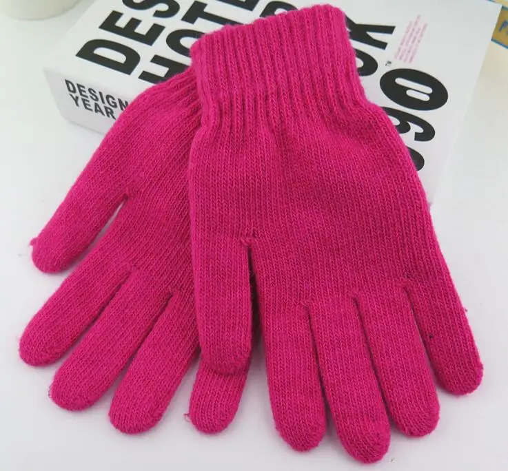 Осенне-зимние женские модные однотонные вязаные термоперчатки ярких цветов женские зимние вязаные перчатки TB276