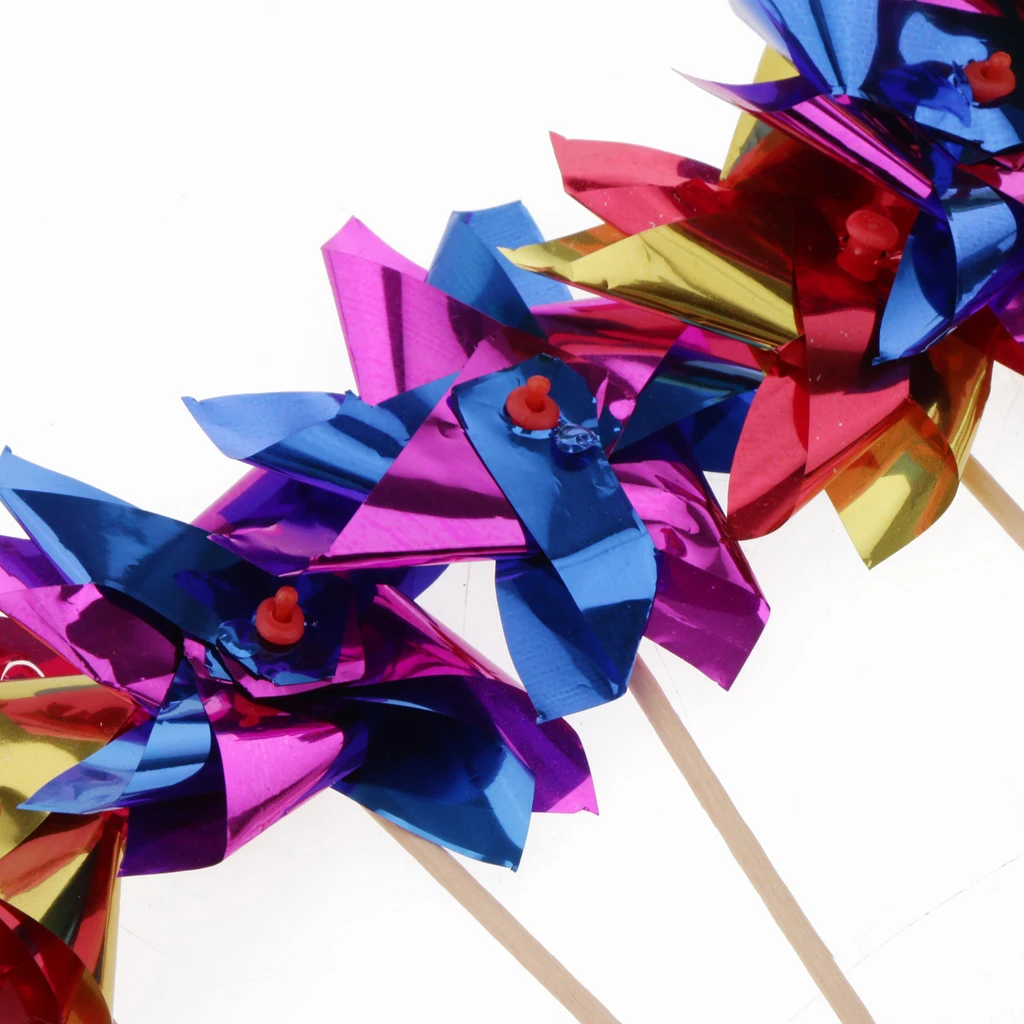 50 X Foil Windmill Fruit Sticks Cocktail Picks Sandwich Toothpicks Decor