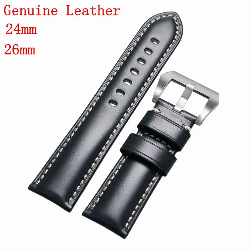 24&26 mm Watch Strap Cowhide Aviator Smooth Pin Buckle Italian Genuine Leather Band Padded Stainless Steel Buckle Replacement 24&26 mm Watch Strap Cowhide Aviator Smooth Pin Buckle Italian Genuine Leather Band Padded Stainless Steel Buckle Replacement