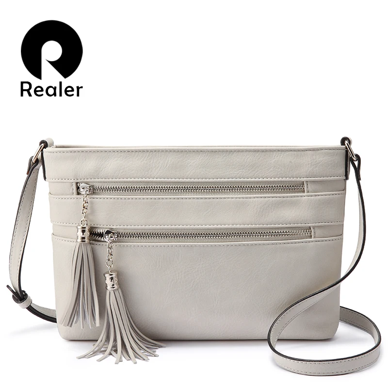

Realer women shoulder bags PU leather cross-body bag for ladies large capacity fashion Messenger bag female high quality classic