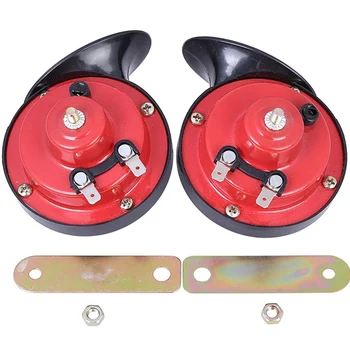 

1 Pair Unicersal 120db Snail Air Horn Loud Dual Twin Tone Motorcycle Car 12V Auto Horn With Mounting For Cars Bikes