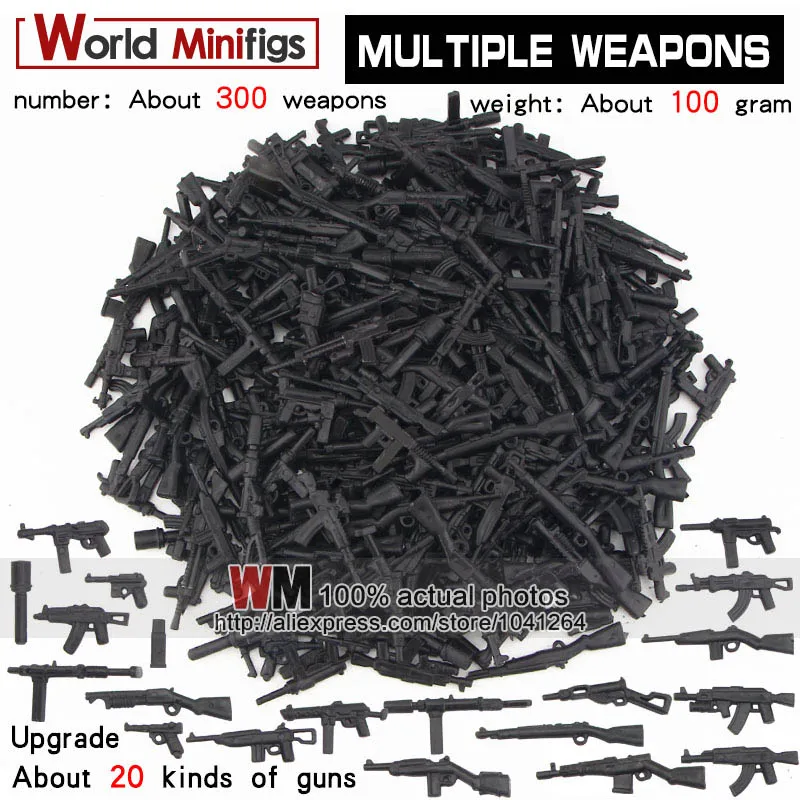 

Around 100G Military Swat Police Gun Weapons Pack Army soldiers building blocks MOC Arms City Police Military Series