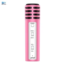 ВЧ заряжаемый микрофон мини 12 см микрофон конденсаторный бас аудио Mikrofon канал 2 караоке микрофон с подставкой