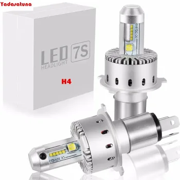 올인원 H4 LED 자동차 헤드라이트 키트 2 개, 7S 80W 12000LM 6500K 헤드라이트 전구 자동차 조명 변환 키트 헤드 라이트