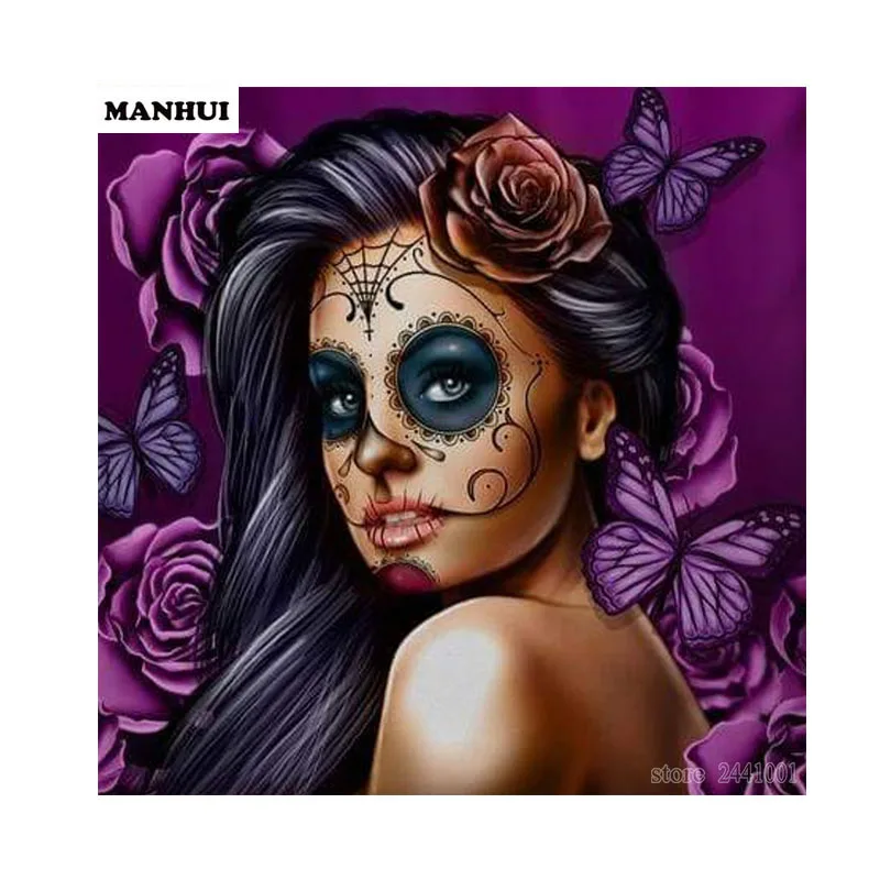 3D Knitted Embroidered Diamond Painting Makeup Girl Embroidery Home Decoration BSP100 | Дом и сад