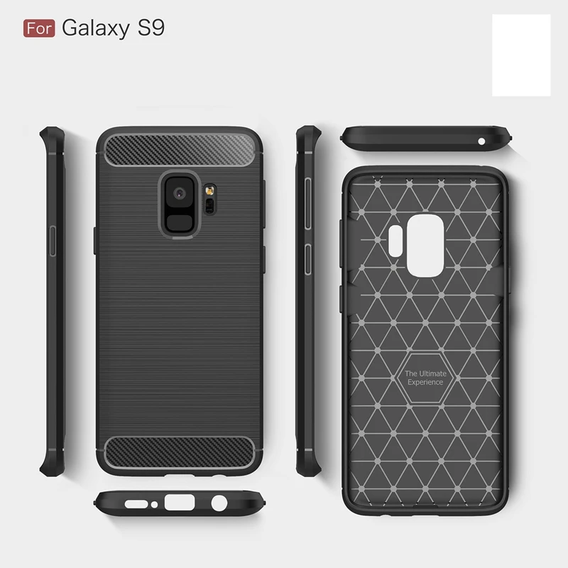 

Luxury Business Back Cover Carbon Fibre HybridBrushed Soft Silicone Slim Rugged Armor Phone Case Shell Capa For SamsungS9 S9Plus