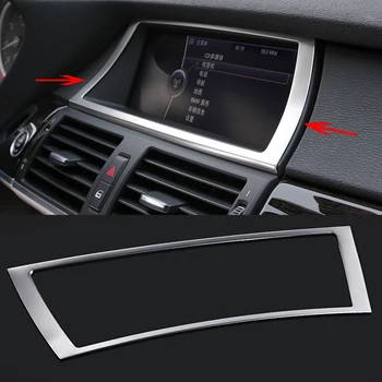 

For BMW X5 X6 E70 E71 Car styling Interior Dashboard GPS Navigation NBT Screen Control Panel Frame Cover Trim Auto Accessories