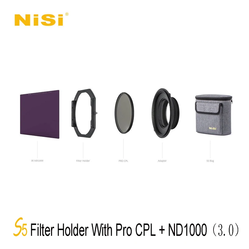 

NiSi S5 150mm Filter Holder with Pro CPL Kit+150x150x2mm ND1000 (3.0) Filter For SLR Camera Lens