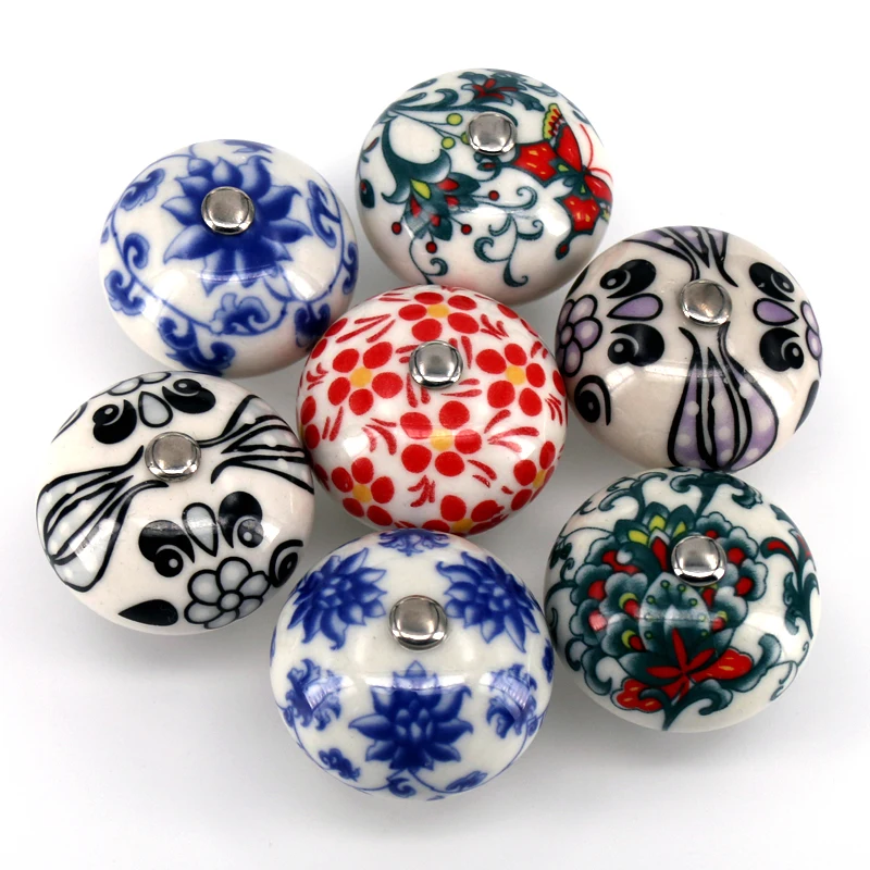 Круглые керамические ручки и для кухни спальни 8 шт. 40x35 мм|bedroom furniture knobs|furniture