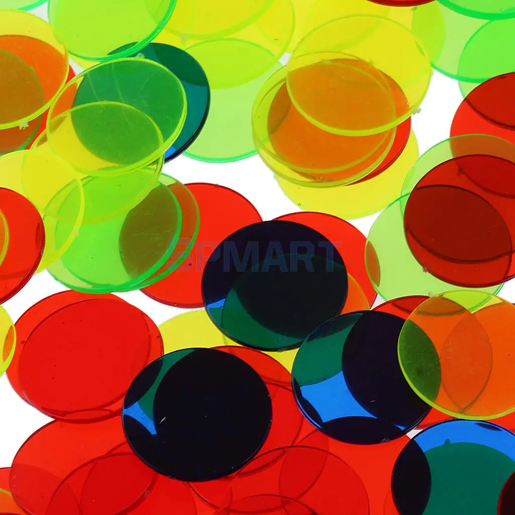 200Pcs Plastic 19mm Bingo Chips Markers for Bingo Game Poker Cards Kids Children Counters Math Toys School Supplies