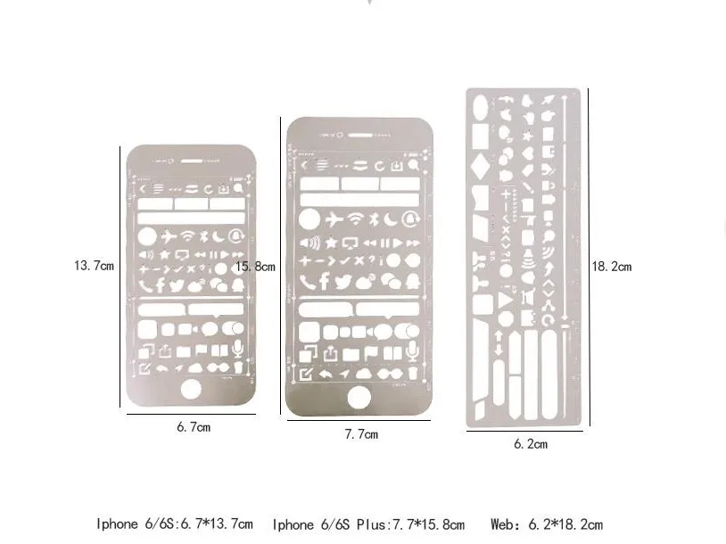 1 шт. творческий телефон 6 s/6 S плюс веб-ui жизни вырез рисунок Трафареты Металл DIY правитель полые канцелярия Школьные принадлежности