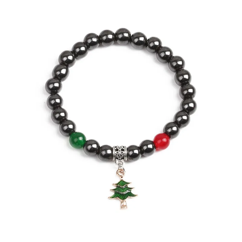 

2019 Christmas Natural Stone Bracelets Christmas tree Christmas tree Charm Bracelet For Men Or Women Bracelet Jewelry