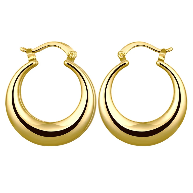 

drop shipping 3 colors hoop earrings for women,silver / gold/rose gold color Crescent shape small hoop earrings boucle d'oreille