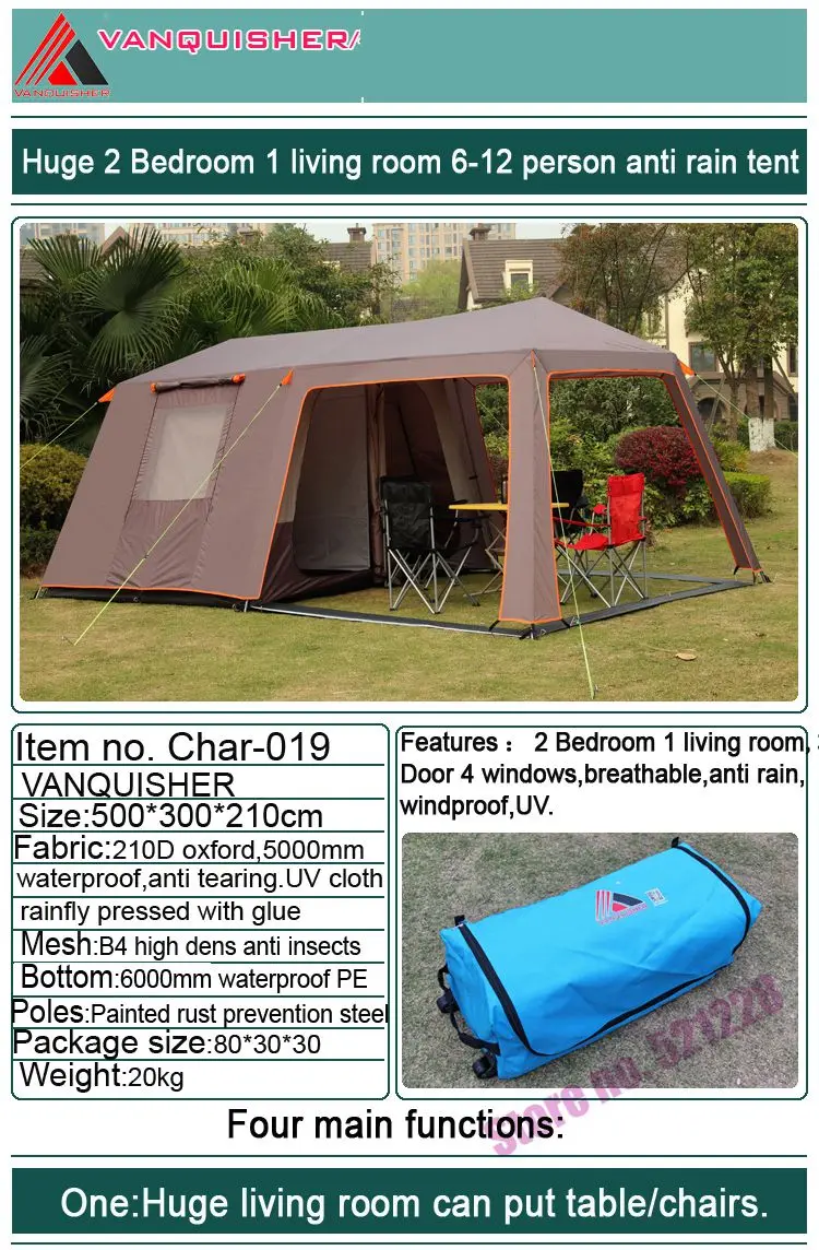 Vanquisher Huge 5 6 8 10 12 Person 2 Bedroom 1 Living Room Waterproof Anti Wind Family Party Self Driving Outdoor Camping Tent Tents Aliexpress