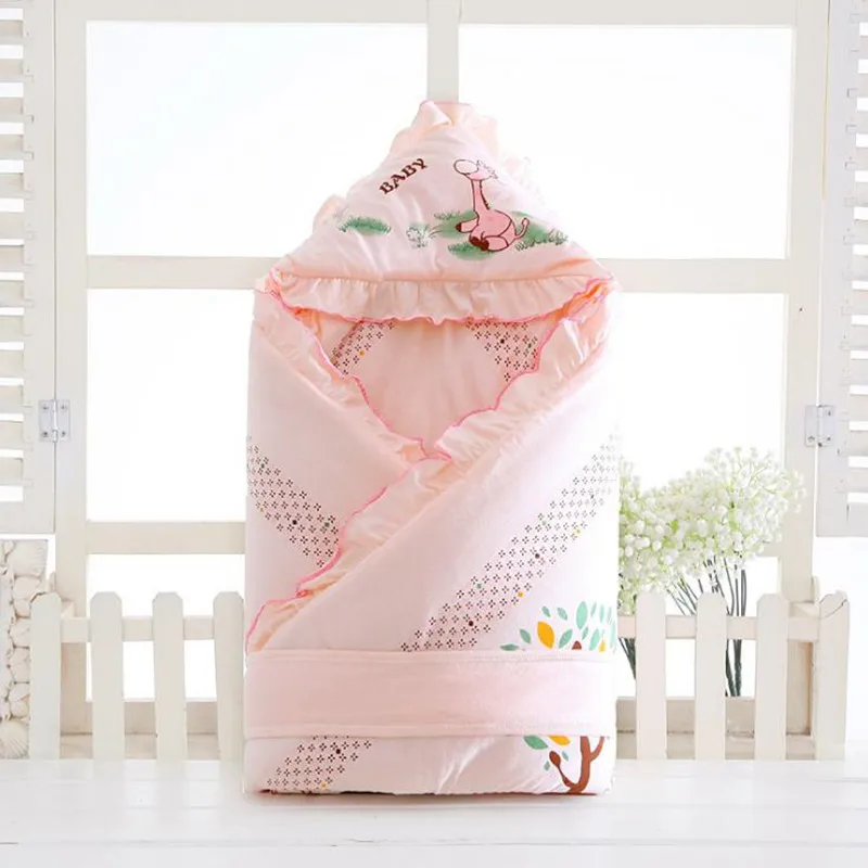 Одеяло для грудничков из муслина Одеяло новорожденных конверт зимняя хлопковая теплая пеленка Обёрточная бумага 90*90 см мягкие Одеяло для малышей