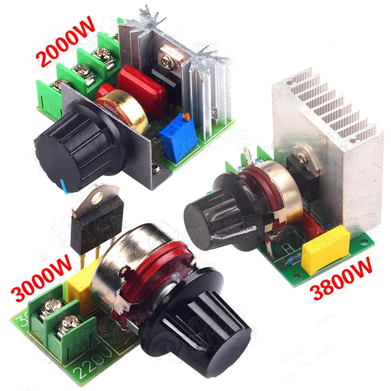 

AC 220V 2000W 3000W 3800W 4000W SCR Dimming Motor Speed Controller Thermostat Electronic Voltage Regulator Module