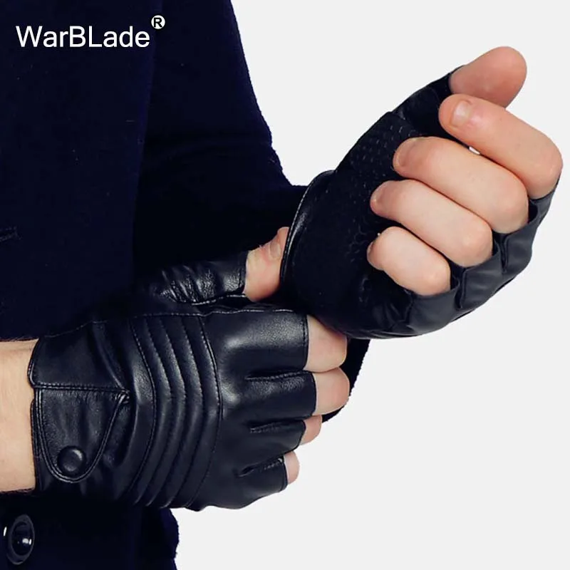 Модные перчатки WarBLade для вождения и спортзала без пальцев из искусственной кожи