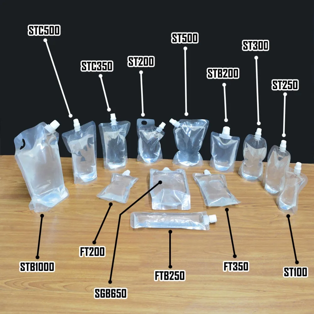 20 pcs Full Transparent Plastic Spout Pouch Juice Pouch,Wine Flask