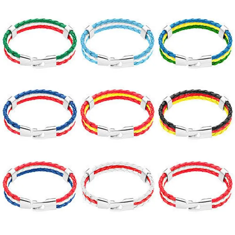 Buy National Flag Country Braided Rope Bracelet Alloy
