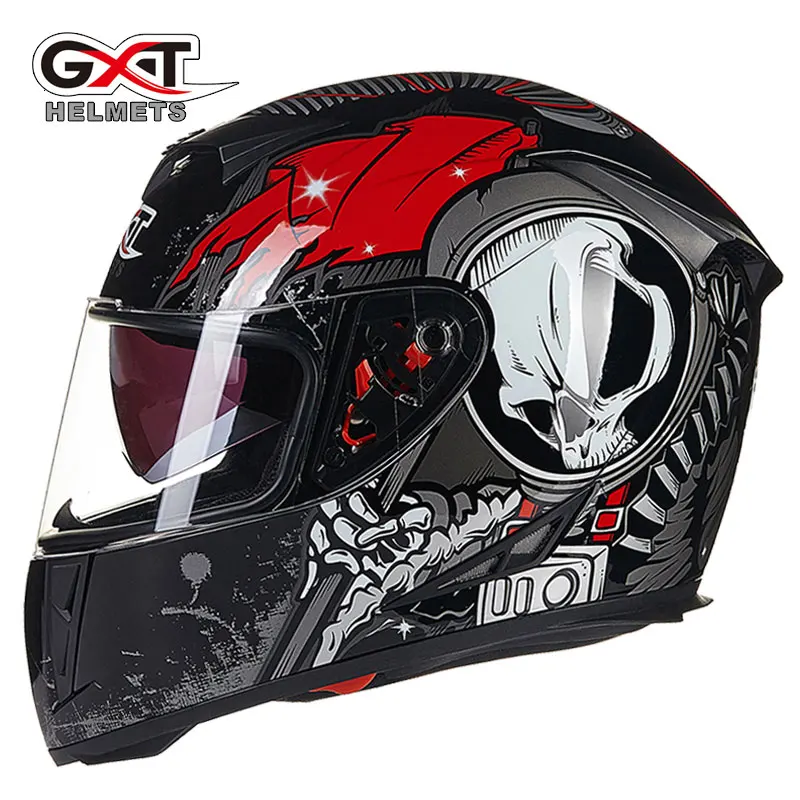 GXT мотоциклетный шлем для мужчин полное лицо Casco Moto шлемы двойной козырек гоночный шлем для мотокросса модульный мотоциклетный шлем - Цвет: A3