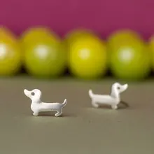 Ромашки, одна пара, новые модные серьги, милые золотые серебряные серьги-гвоздики в виде собаки для женщин, вечерние серьги, подарок