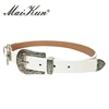 Maikun-cinturones con hebilla doble para mujer, cinturones con hebilla Vintage, de marca, de diseñador, de cuero PU, cinturón de lujo ► Foto 3/6