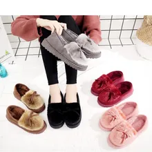 Женские зимние ботинки; коллекция года; зимние женские ботильоны в Корейском стиле; модные ботинки на плоской подошве размера плюс; теплая женская обувь из хлопка; Botas mujer