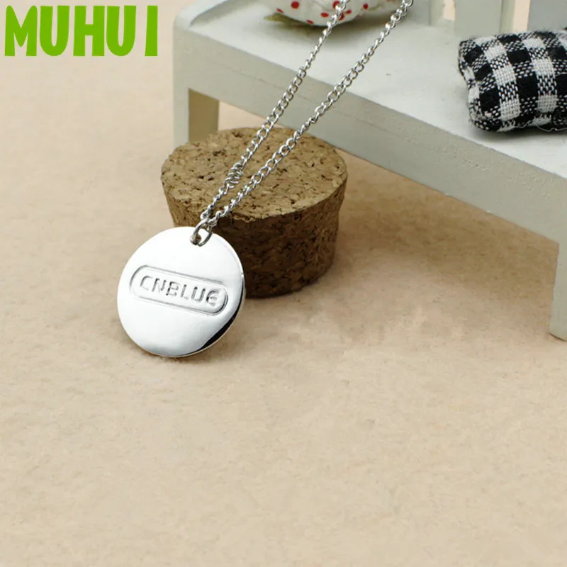 

Kpop C.N.Blue Cnblue Logo Round Coin Pendant Necklace Women Men Jewelry Collares B503
