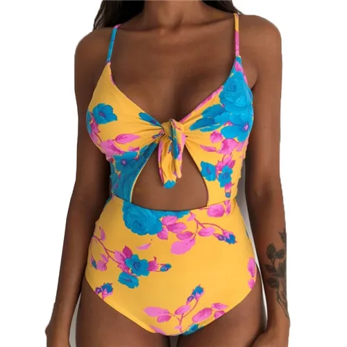 Цельный купальник с открытой спиной S-XXL размера плюс женский купальник монокини Badpak Maio Biquini Mujer Trikini Maillot femme бикини - Цвет: Color 4