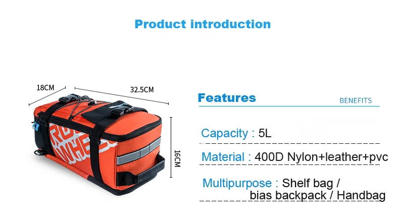 Cheap ROSWHEEL 5L Bicycle Carrier Bag Rack Trunk Bike Luggage Back Seat Pannier Outdoor Cycling Storage Handbag Shoulder Strip 141276 2 Cheap ROSWHEEL 5L Bicycle Carrier Bag Rack Trunk Bike Luggage Back Seat Pannier Outdoor Cycling Storage Handbag Shoulder Strip 141276 2