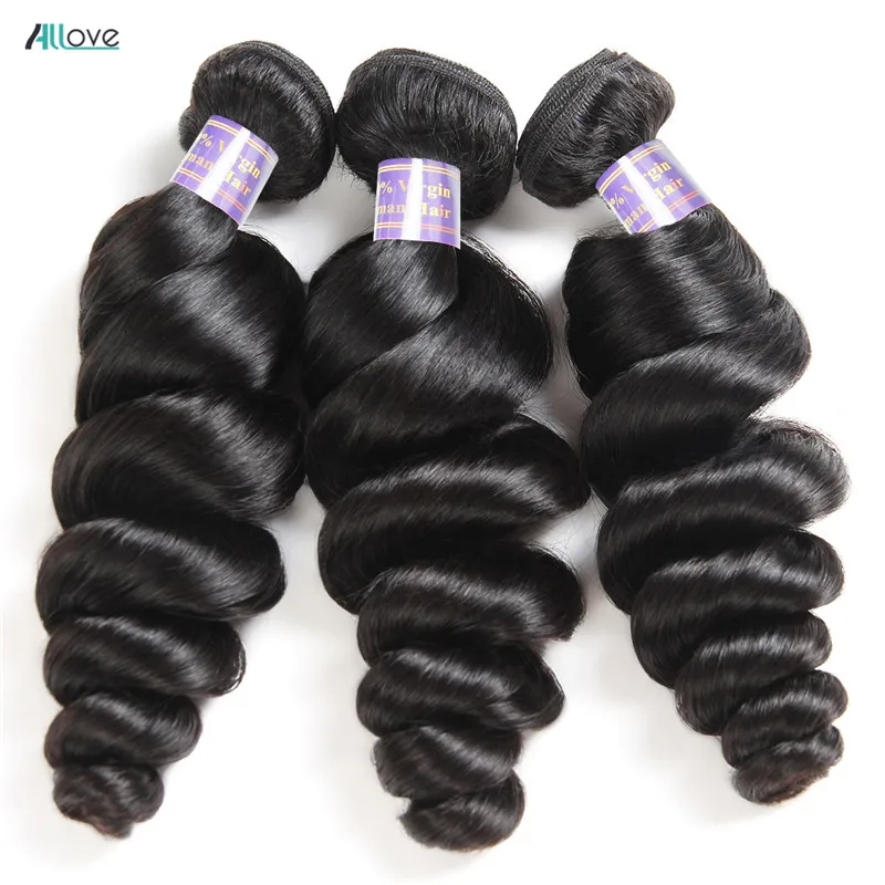 Allove Loose Wave Hair Bundles Indian Hair Bundles 100% Human Hair Extensions Natural Color 1/3/4 Pieces Non Remy Hair Weave Allove Loose Wave Hair Bundles Indian Hair Bundles 100% Human Hair Extensions Natural Color 1/3/4 Pieces Non Remy Hair Weave
