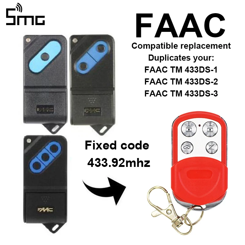

1pcs TM 433DS-1 TM 433DS-2 TM 433DS-3 Remote Control Garage Gate garage door opener fixed code key Fob