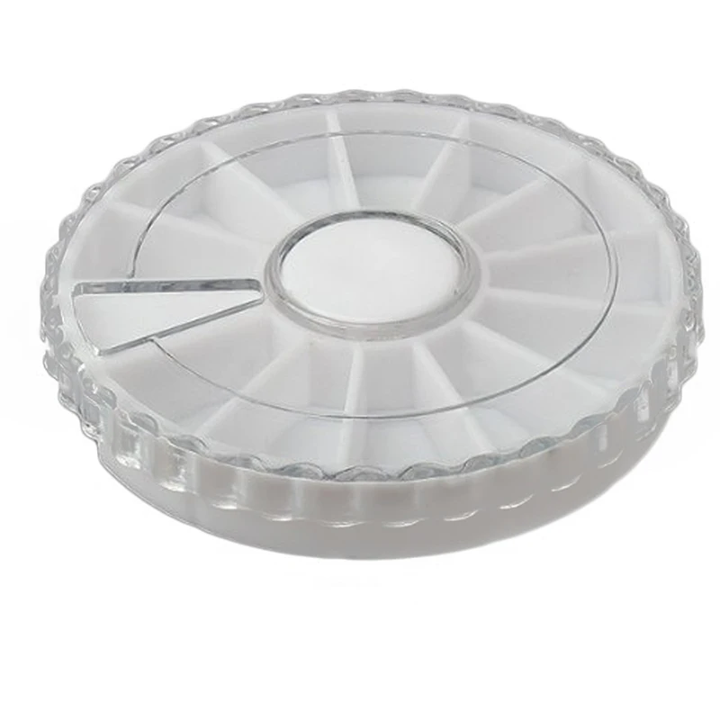 2000 шт/партия Белый Пластиковый пустой круглый контейнер коробка чехол для дизайна ногтей драгоценные камни стразы чехол для хранения Артикул: F0121XX