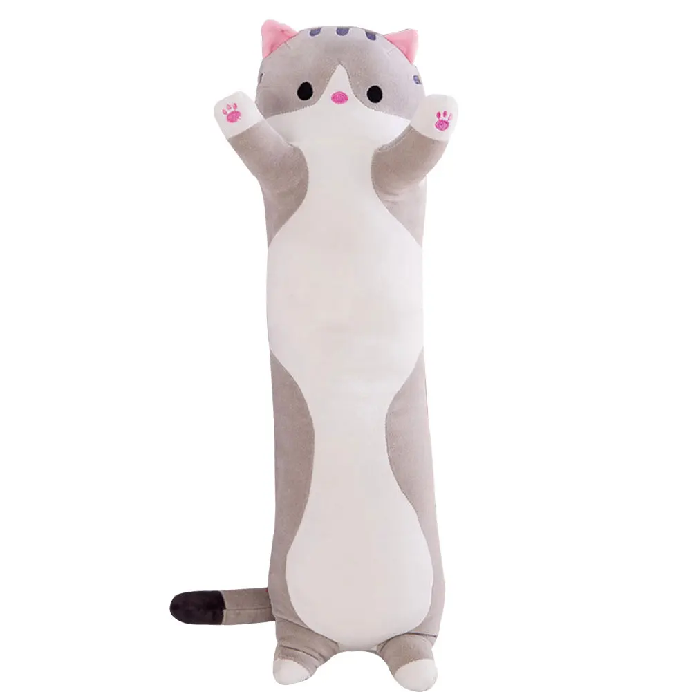 Милый плюшевый Кот кукла мягкая подушка в форме котенка кукла игрушка подарок для детей подруги LXY9 - Цвет: gray 50cm
