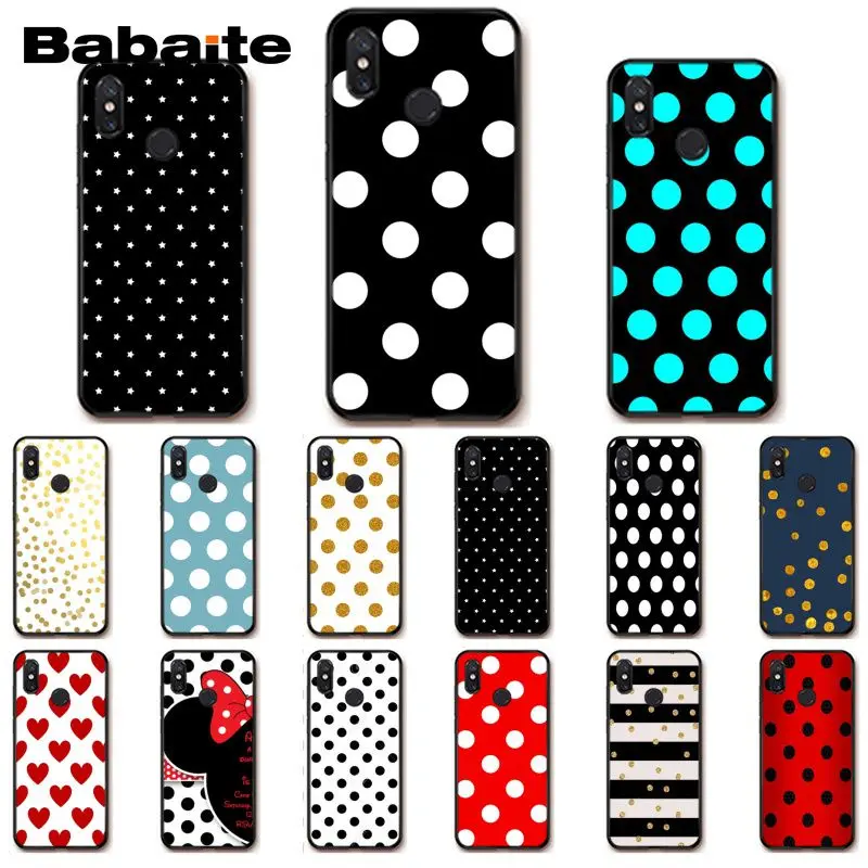

Babaite Red Black Gold Polka dots Dot Pattern Phone Case for Xiaomi MiA1 A2 lite F1 Redmi 4X 5Plus S2 Note7 Redmi Note4