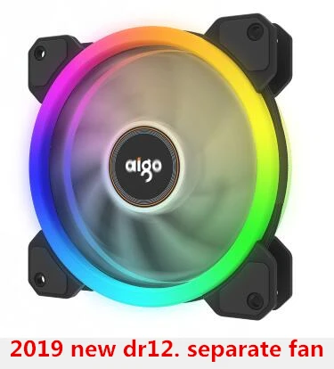 Aigo DR12 компьютерный корпус ПК охлаждающий вентилятор RGB отрегулировать светодиодный 120 мм тихий+ ИК пульт дистанционного управления компьютерный кулер охлаждающий RGB чехол вентилятор - Цвет лезвия: 1 FAN