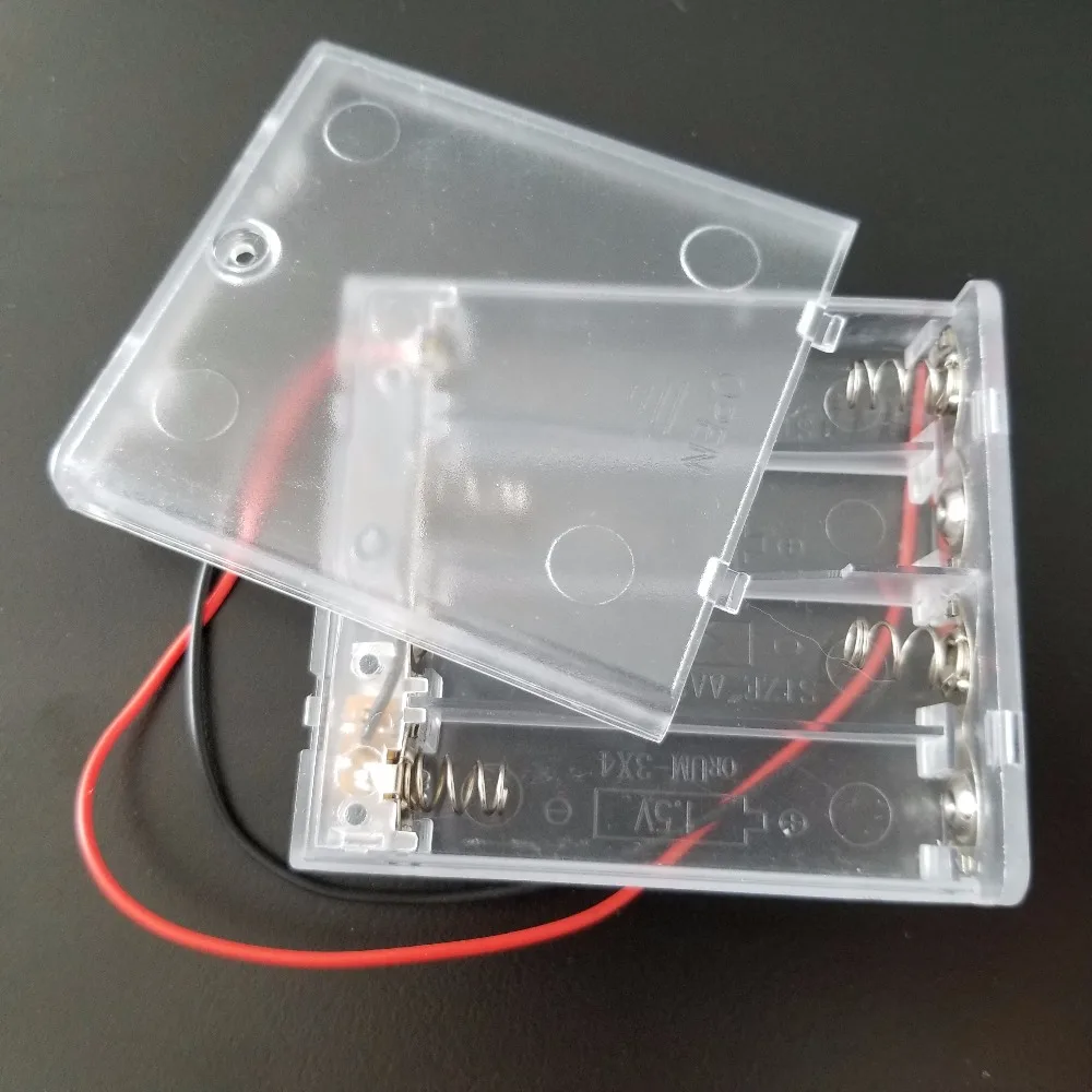 1pc J034Y Half-transparent Battery Box with Red and Black Line Europe Sale at a Loss