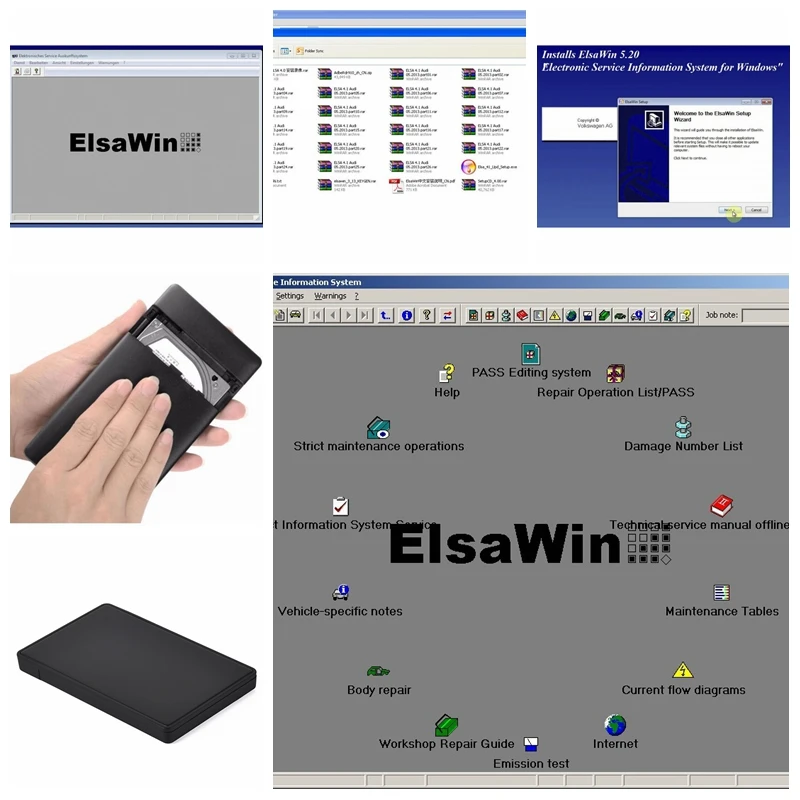 2020 ElsaWin 6 0 работа для V.W 5 3 Audi авто ремонт программного обеспечения Elsa Win6.0 в HDD