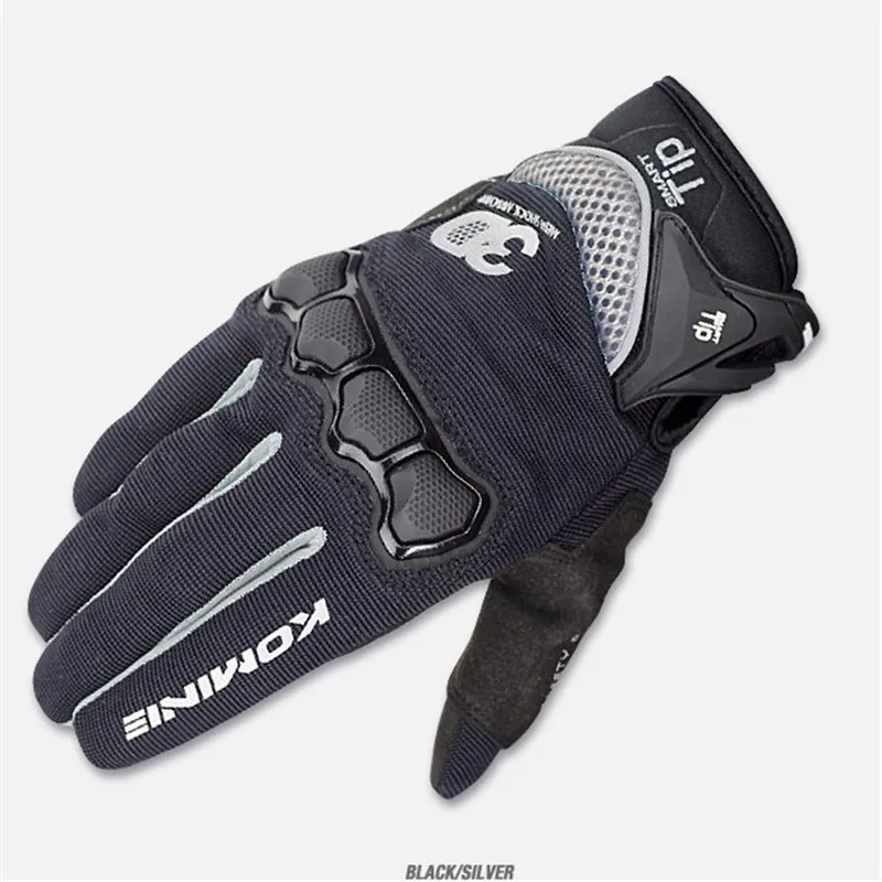 Новые летние перчатки с сенсорным экраном KOMINE GK162 с 3D сетчатой технологией для мотоцикла rcycle Rding перчатки для мотоцикла rbike перчатки для гонок M-XXL - Цвет: Темно-серый