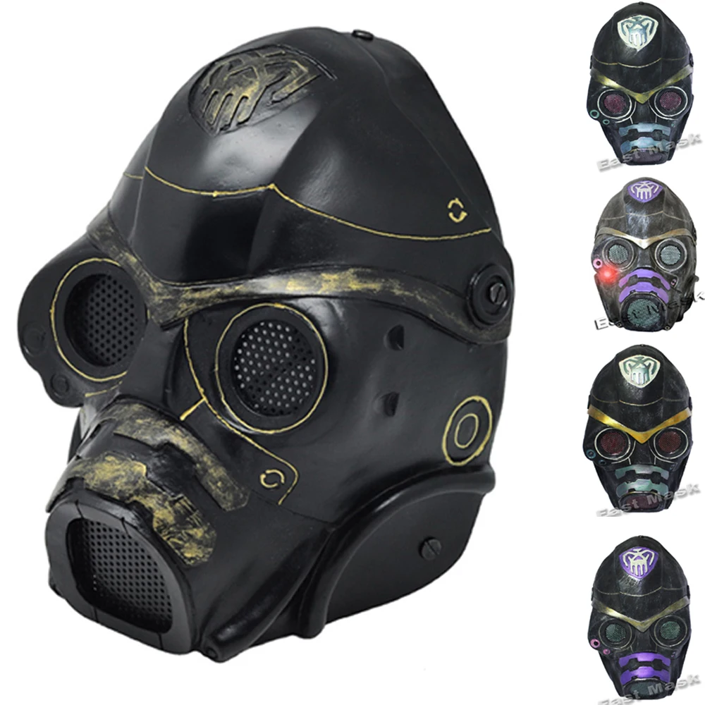 Skull Biochemical Gas Paintball Airsoft Masks Army Military Glass Fiber Wire Mesh Full Face Mask