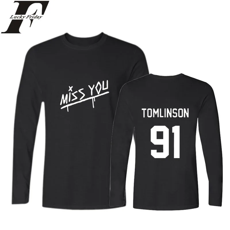 LUCKYFRIDAYF Louis Tomlinson One Direction Long T-shirt Women Casual Men/Woman Tshirt New Fashion Female Fans Shirt Women Cotton