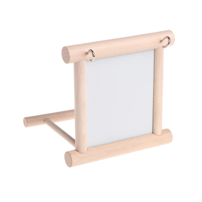 

Pet Bird Mirror Wooden Play Toy with Perch For Parrot Budgies Parakeet Cockatiel Conure Finch Lovebird